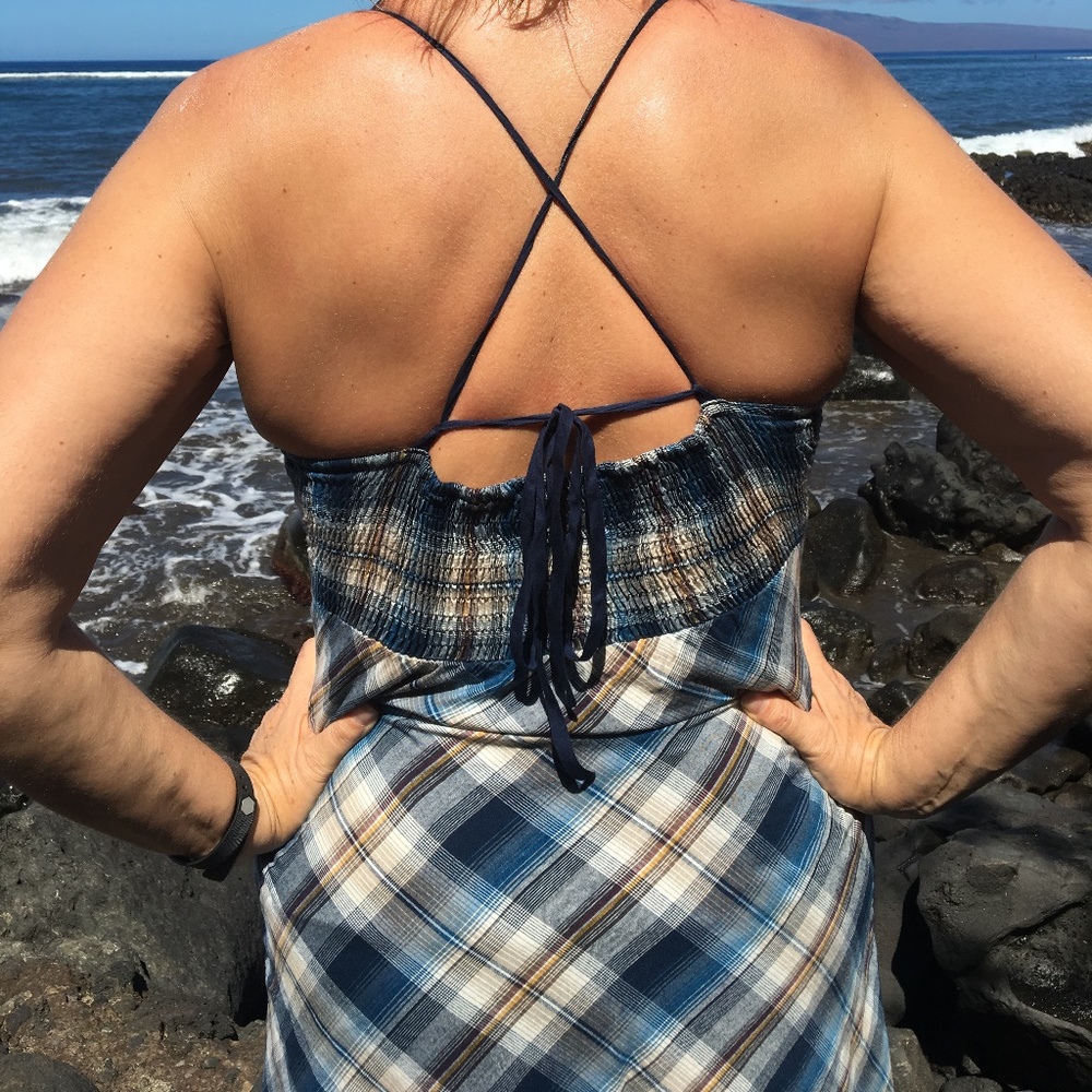 Blue Plaid Billabong Sundress
